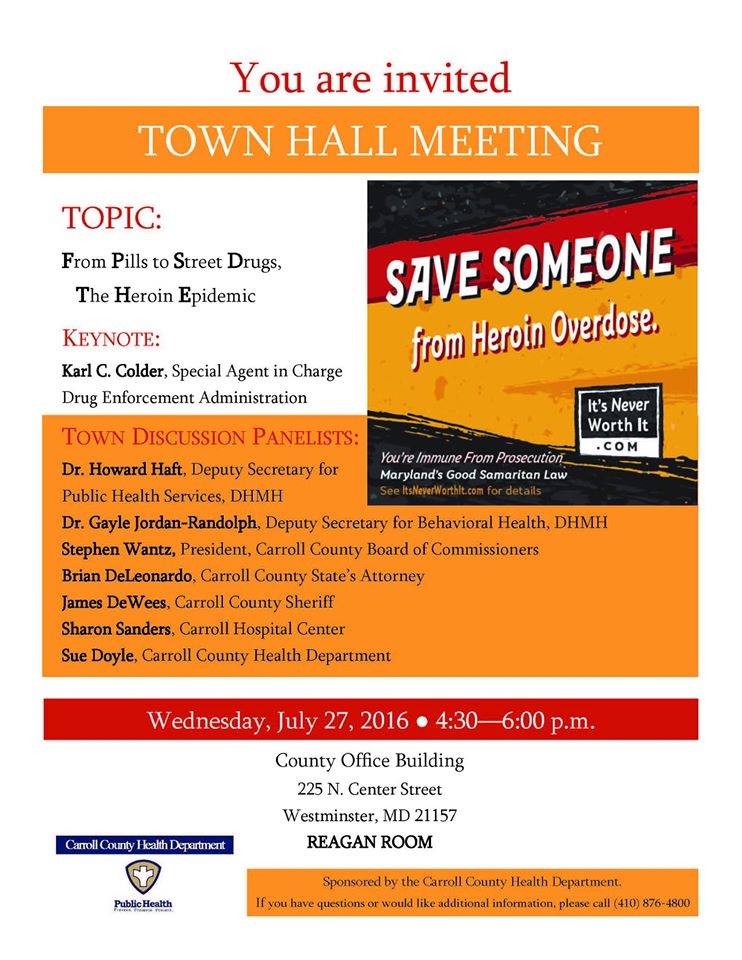 Opioid Town Hall flyer 7.27.16